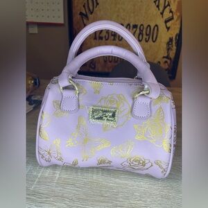 Luv Betsey by Betsey Johnson Mini Satchel Purse NWOT purple gold